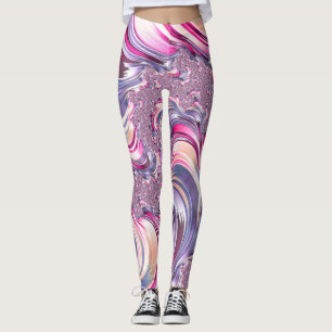 Leggings Abstrait rose pourpre spirale fractale