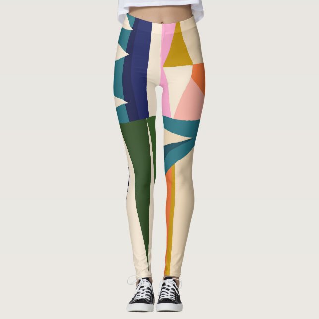 Leggings Abstrait tendance : Main colorée dessinée. (Devant)