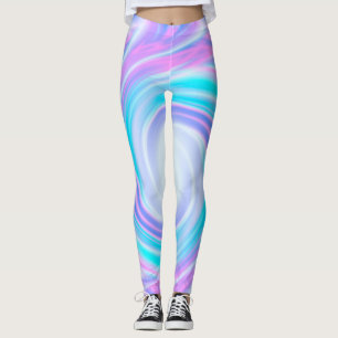 Leggings Abstrait tourbillon pastel violet couleurs imprime