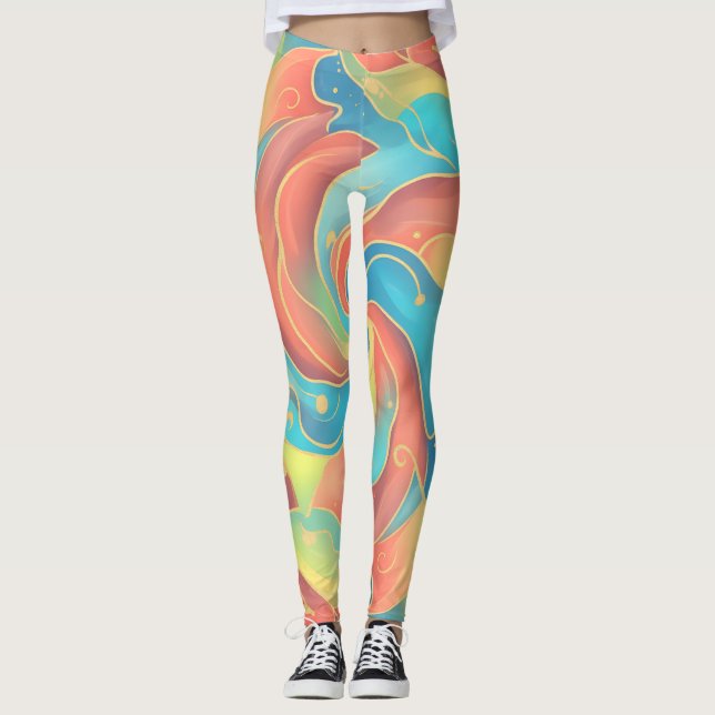 Leggings Abstrait vibrant (Devant)