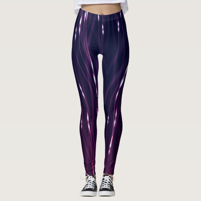 Leggings Abstrait Violet Foncé (Devant)