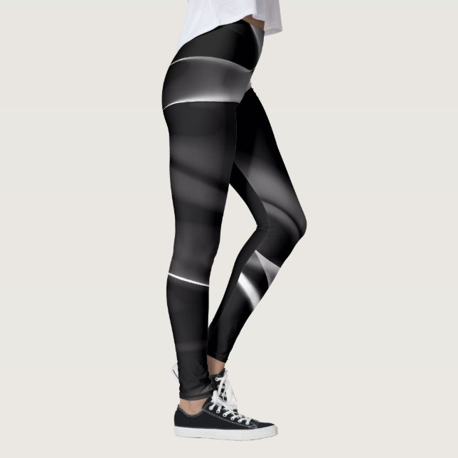 Leggings Abstraite fumée noire et blanche (Droite)