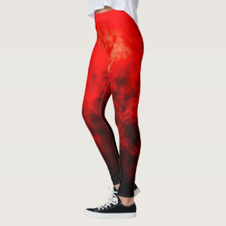 Leggings Abstraite fumée rouge