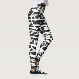 Leggings Abstraite ligne géométrique blanche moderne