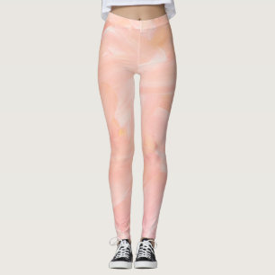 Leggings Abstraite main rose peinte. Brosse élégante