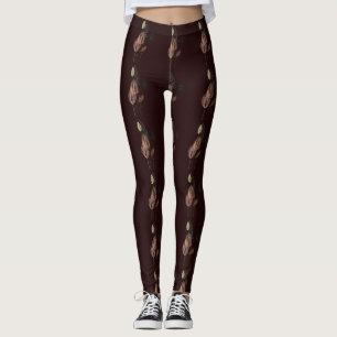 Leggings Abstraites Tulipes roses et d'or minimaliste Botan