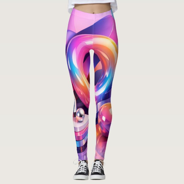 Leggings abstraits Color Burst (Devant)