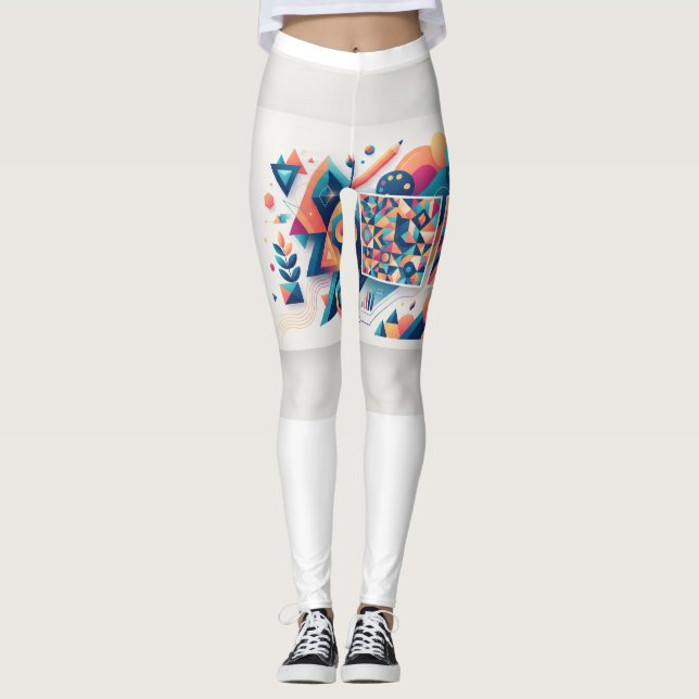 Leggings abstraits colorés pour femmes (Devant)
