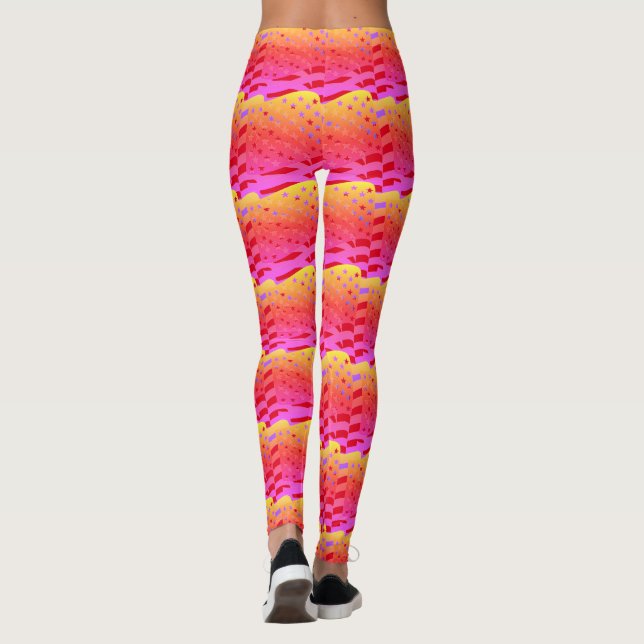 Leggings Abstraits de la Dame de Yoga (Dos)