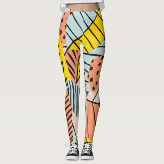 Leggings Abstraits feuilles colorés, motif de la nature.