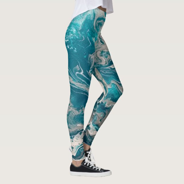Leggings Abstraits turquoise (Droite)