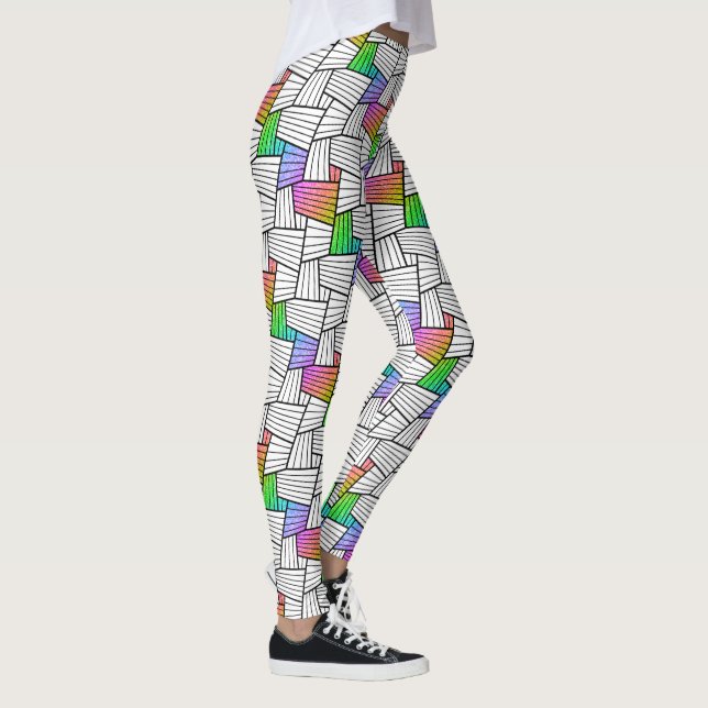 Leggings Accentuation couleur Motif blanc et noir Abstrait  (Droite)