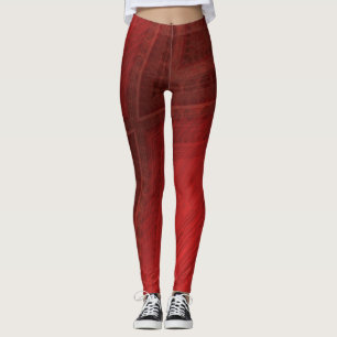 Leggings Acceptation   Motif de Boho Eclectique Rouge
