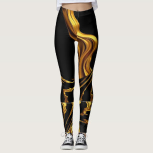 Leggings Achempong Tourbillon Opulent Liquide Or Noir Desig