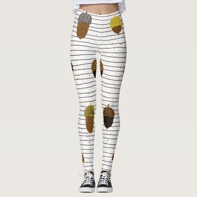 Leggings Acornes d'automne : Vibes Vintages (Devant)