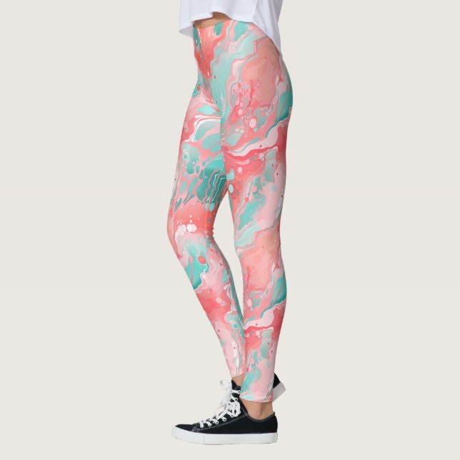 Leggings Acrylique Menthe Corail (Gauche)