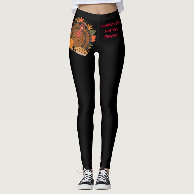 Leggings Action de grâce, Dinde drôle de chef, Glouglou, Mo (Devant)