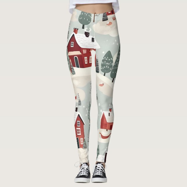 Leggings AD 002 - motif numérique de Noël (Devant)