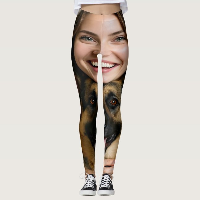 Leggings Add German Shepherd Photo Personalize (Devant)