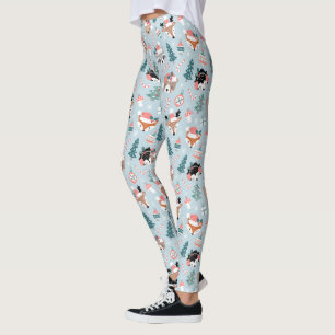Leggings Adorable Bois Noël Animal Visages Motif