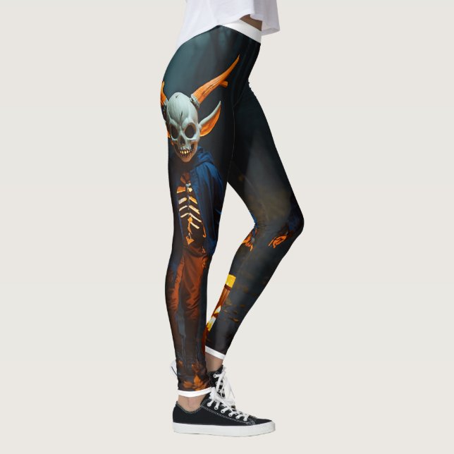 Leggings Adorable Éffrayant Wendigo Trick-or-Treat Legings (Droite)