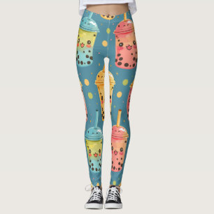 Leggings Adorable Kawaii Boba Conception de boisson
