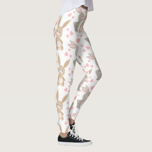 Leggings Adorable lapins de Saint-Valentin (Droite)