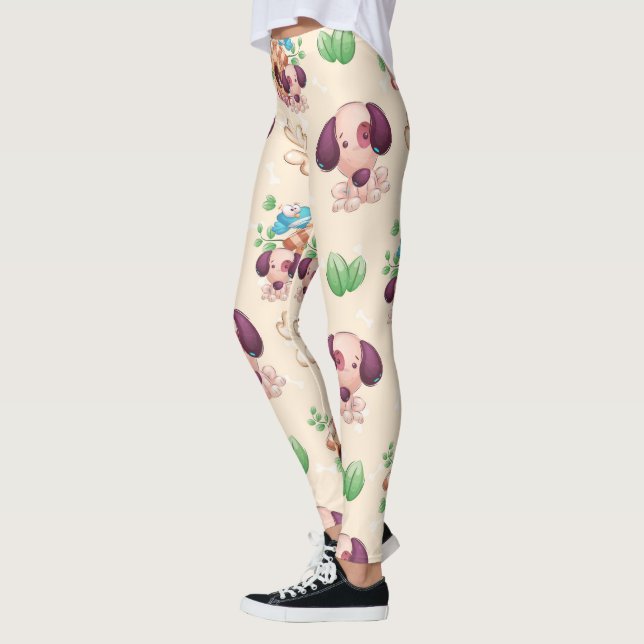 Leggings Adorable Motif de chien (Gauche)