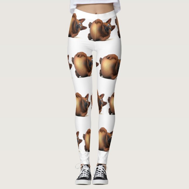 Leggings Adorables 3D Universe mignon chien couché vers le  (Devant)