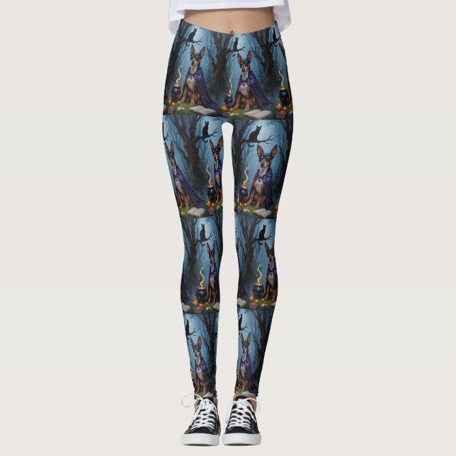 Leggings Affenpinscher Chien Whimsical Halloween Peinture (Devant)