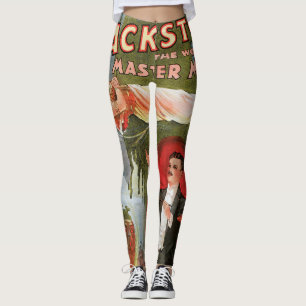 Leggings Affiche Magique Vintage, Grand Magicien Blackstone