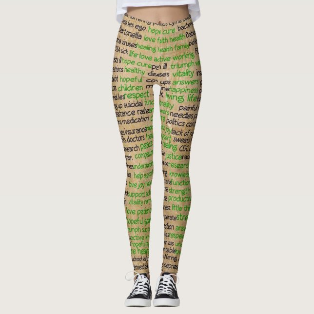 Leggings Affiche sur les sentiments de la maladie de Lyme,  (Devant)