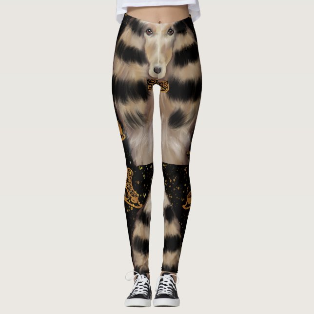 LEGGINGS AFGHAN HOUND GOLD  (Devant)