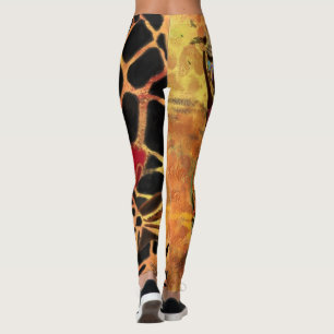 Leggings African Girl and Giraffe - Friends - Art Drawing -