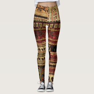 Leggings African Patchwork : Grunge Print Arrière - plan