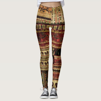 Leggings African Patchwork : Grunge Print Arrière - plan