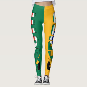 Leggings Afrique du Sud couleurs drapeau patriotique