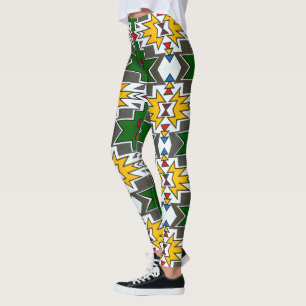Leggings Afrique Géométrique Impression Haute Taille Entraî