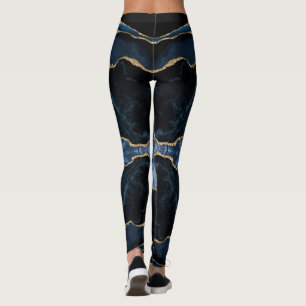 Leggings Agate Marine Parties scintillant bleu or Marbre Le