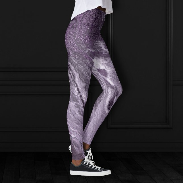 Leggings Agate violette cristallisée | Moody Marbled Stone (Créateur téléchargé)