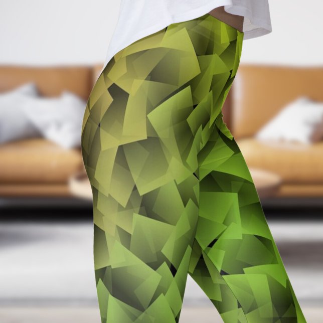 Leggings Agrandir le cubisme vert (Post it Cubism in Green)