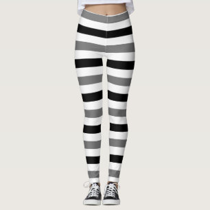 Leggings Ahs motif rayures noires et blanches 