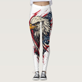 Leggings Aigle américain patriotique vintage 4 juillet 