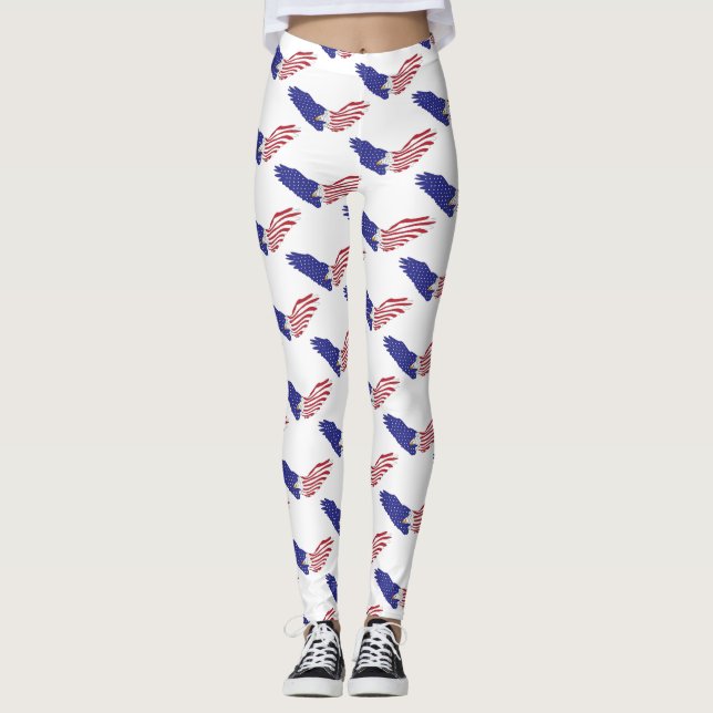 Leggings Aigle patriotique américain Thunder_Cove (Devant)