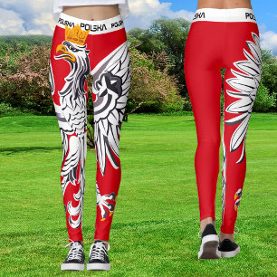 Leggings Aigle Polonais, sport Pologne, drapeau, P