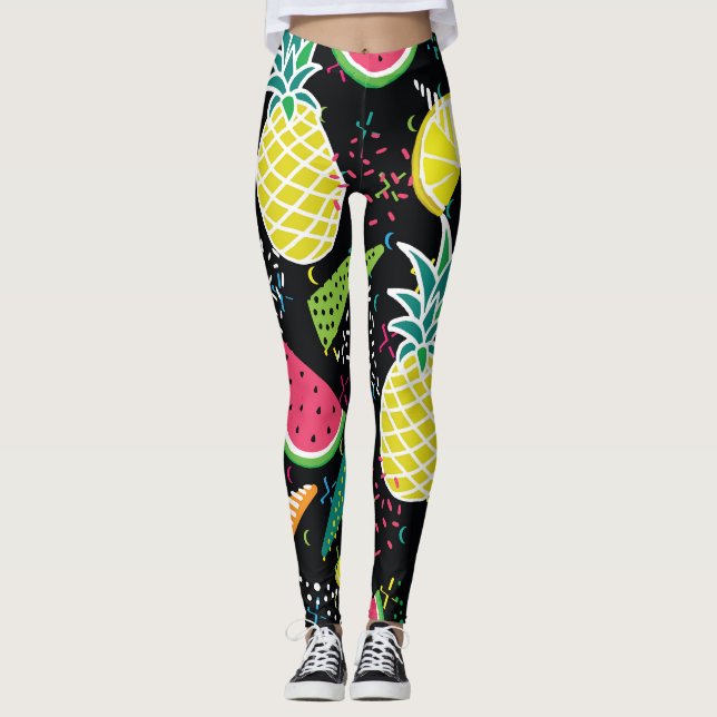 Leggings Aiguille de pastèque : Motif géométrique sans fil (Devant)