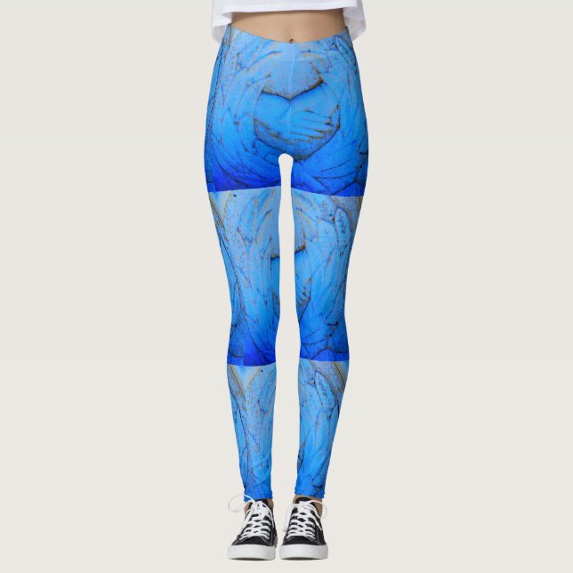Leggings aiguilles croisées bleu (Devant)