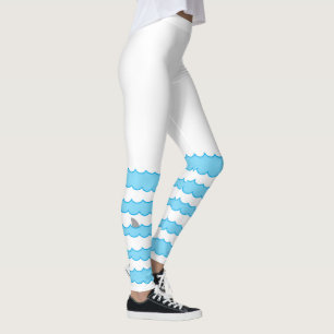 Leggings Aileron drôle de requin sur l'illustration de