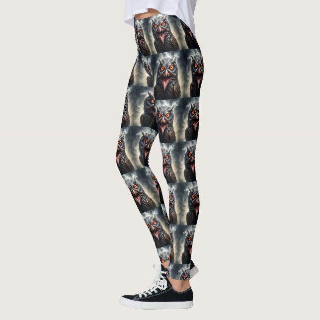 Leggings "Ailes de cauchemar : Le Hibou Vampire Fange" (Gauche)