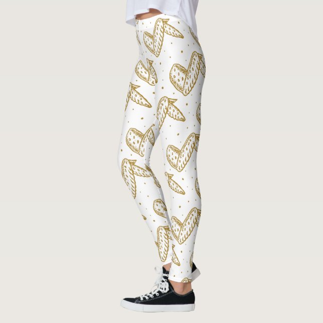Leggings Ailes de poulet sur Polka Dot Arrière - plan (Gauche)